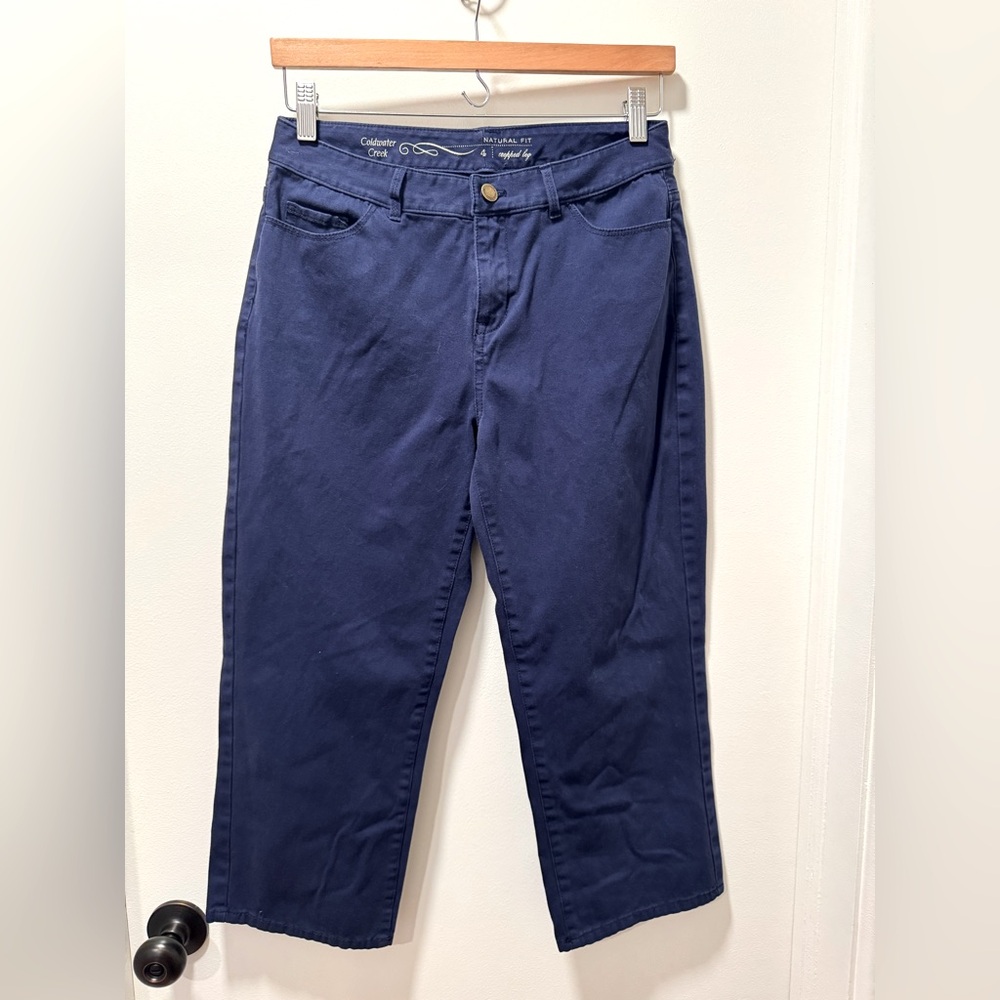 Coldwater Creek Navy Blue Size 4. Cropped leg.
